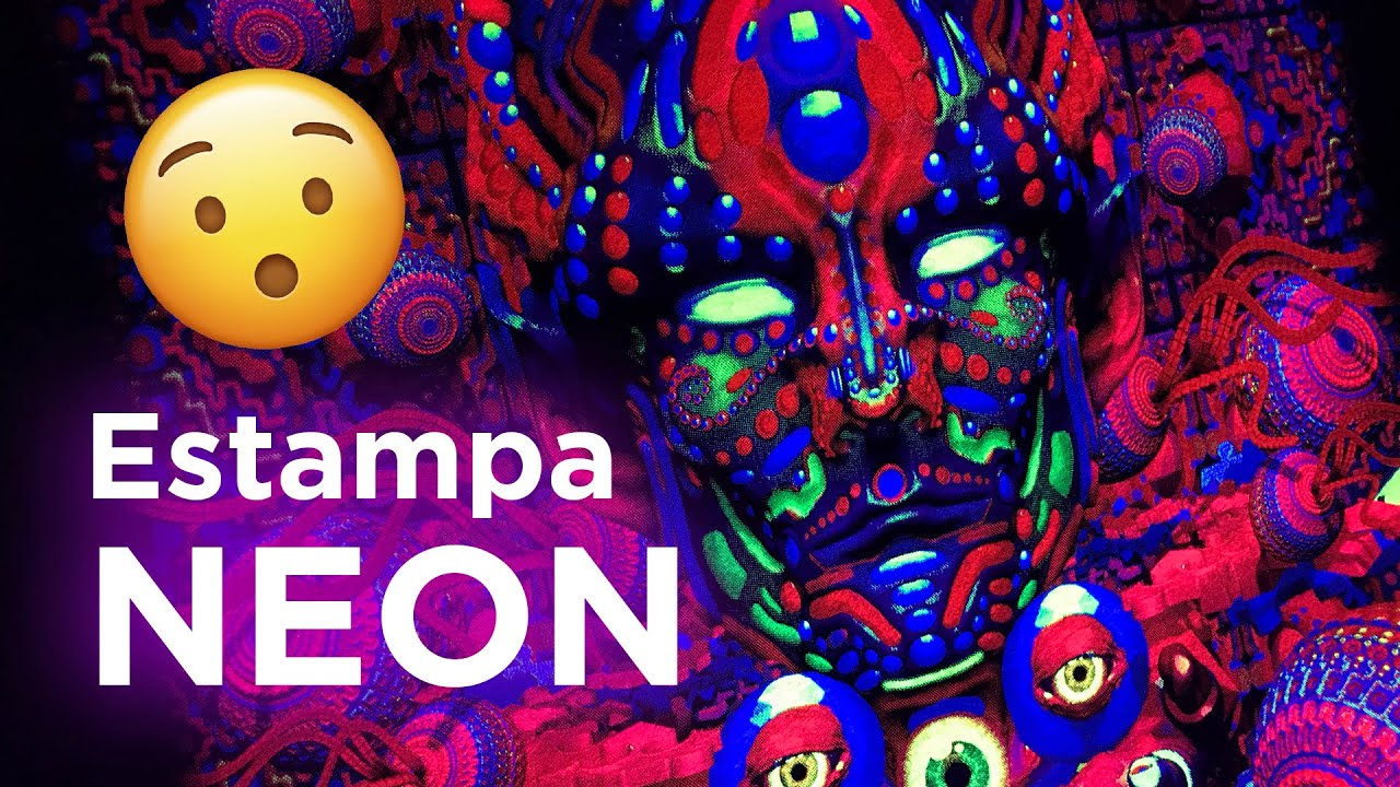 ESTAMPA NEON COM SERIGRAFIA! Tinta que reage na luz negra + simulado 8 cores