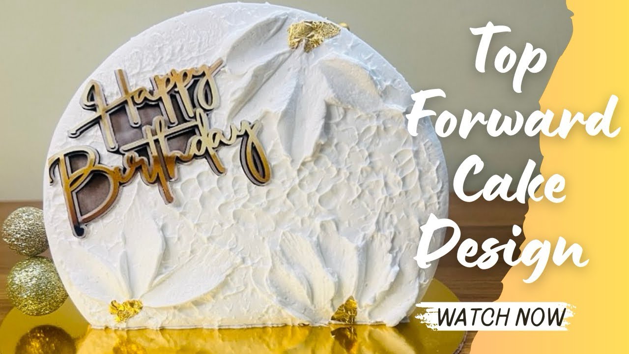 Elegant White Forward Cake Design | Modern Textured Birthday Cake Tutorial I Half-Moon Forward Cake