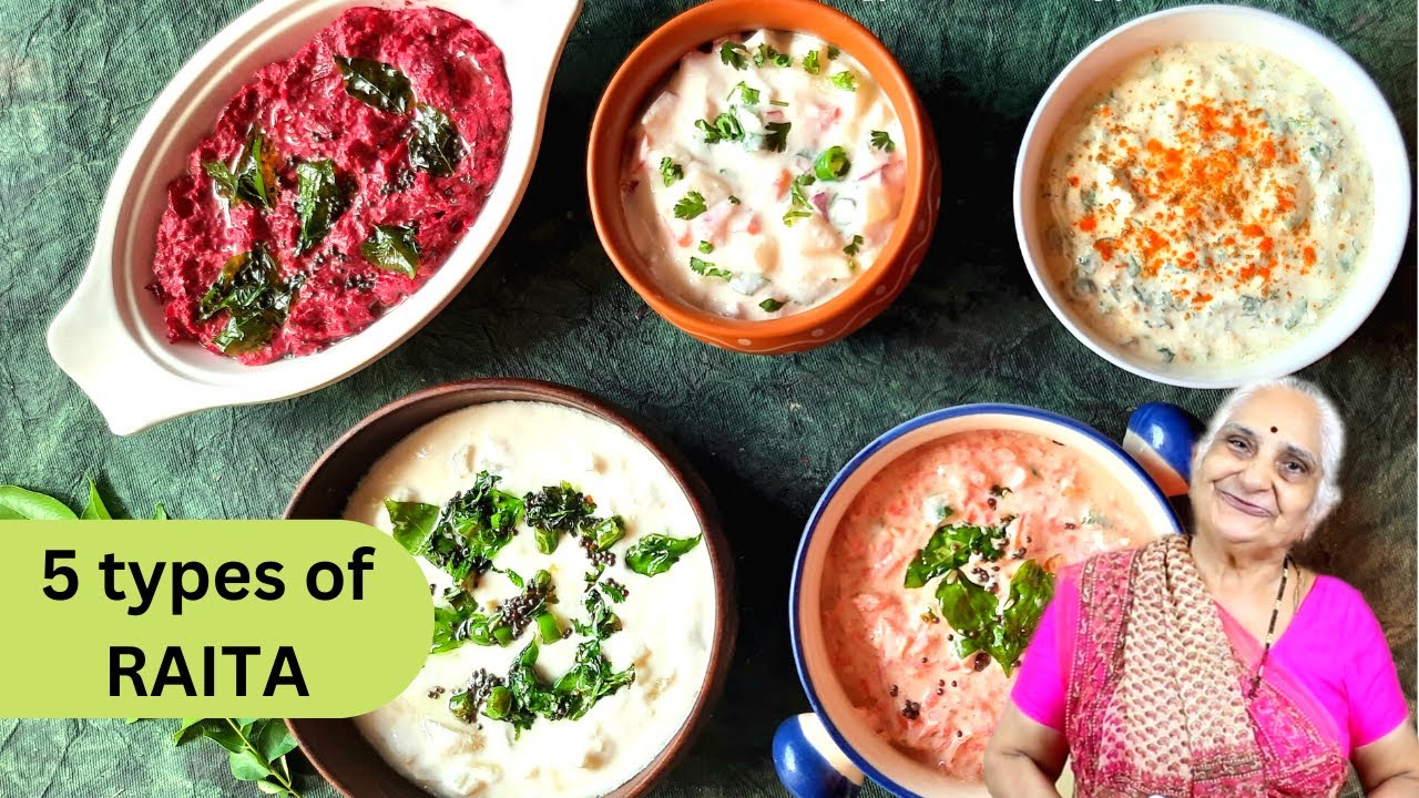Quick 5 Types of Raita by Gujju Ben I 5 प्रकार से रायता बनाने की विधि  I 5 પ્રકારની રાયતા રેસીપી