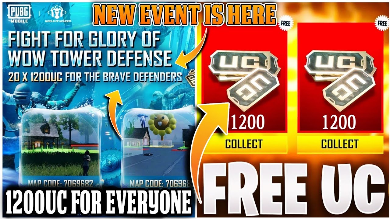 😱OMG| FREE UC EVENT IS HERE| FIGHT FOR GLORY OF WOW TOWER DEFENCE|1200 UC FOR EVERYONE|PUBGMOBILE