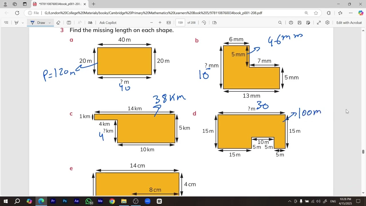 Area and Perimeter - Cambridge Primary Mathematics Learner's Book 5 | شرح