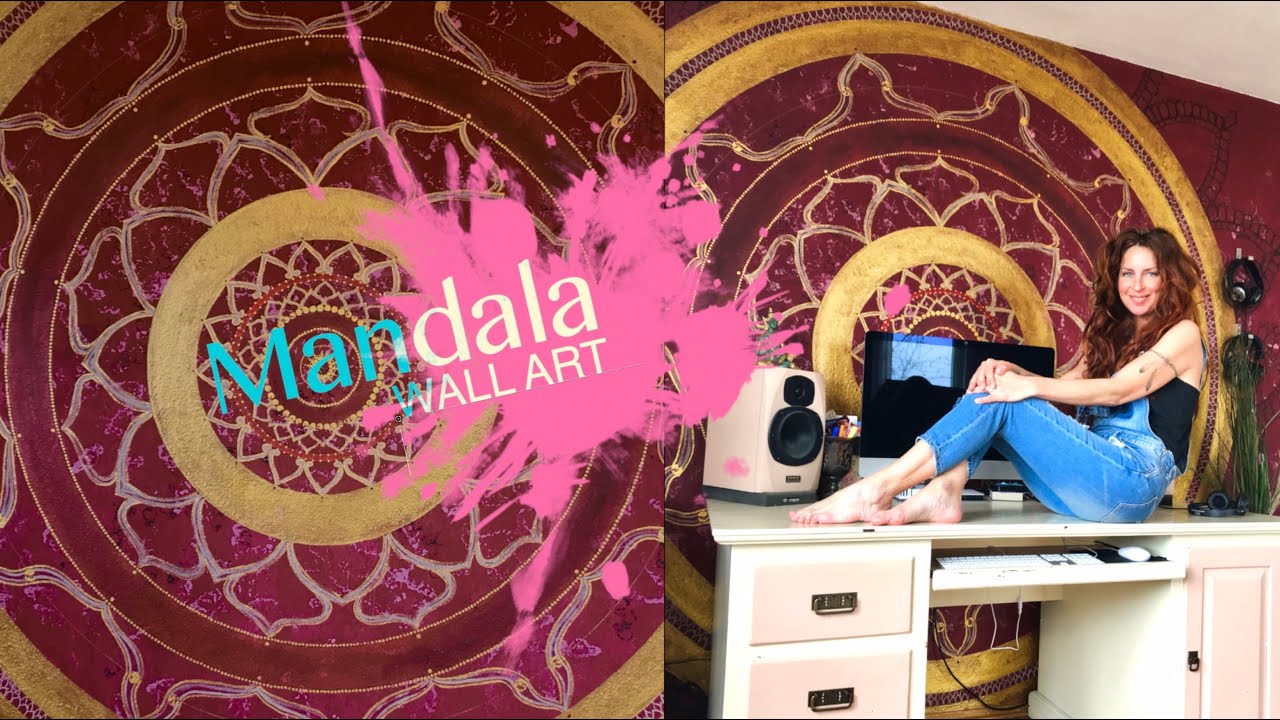 Om's Mandala Art | Painting a Massive Gold Mandala | Mandala Wall art