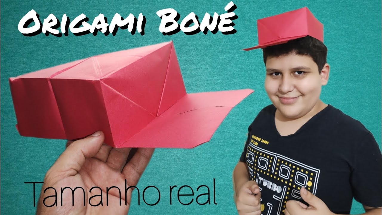 Como fazer um Boné de Papel com a aba maior!! ( Origami )  designer: Felipe M Barbosa