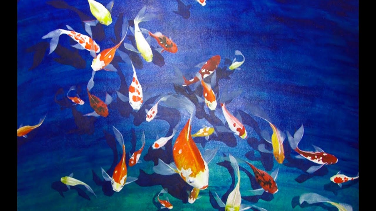 Art Lesson: How to Paint a Koi Pond Using Acrylic Paint
