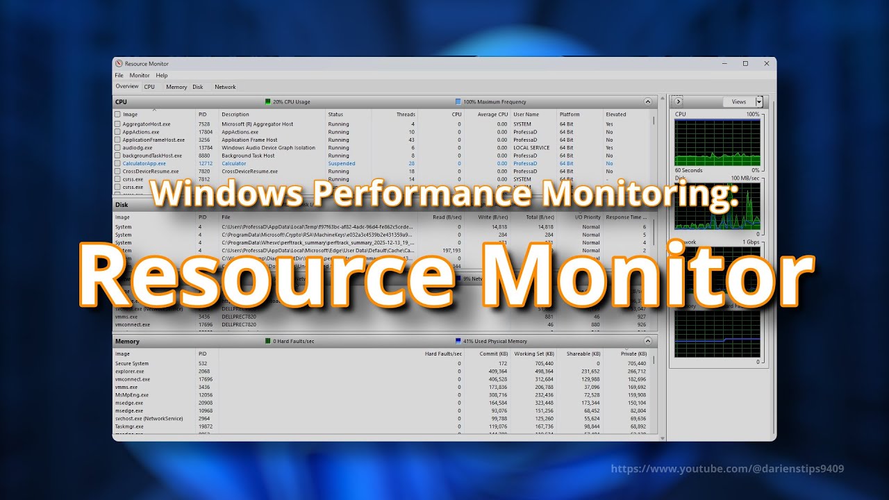 Windows Performance and Monitoring: Resource Monitor Tutorial