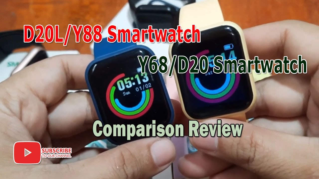 Y68/D20 Smartwatch (Macaron) VS D20L/Y88 Smartwatch