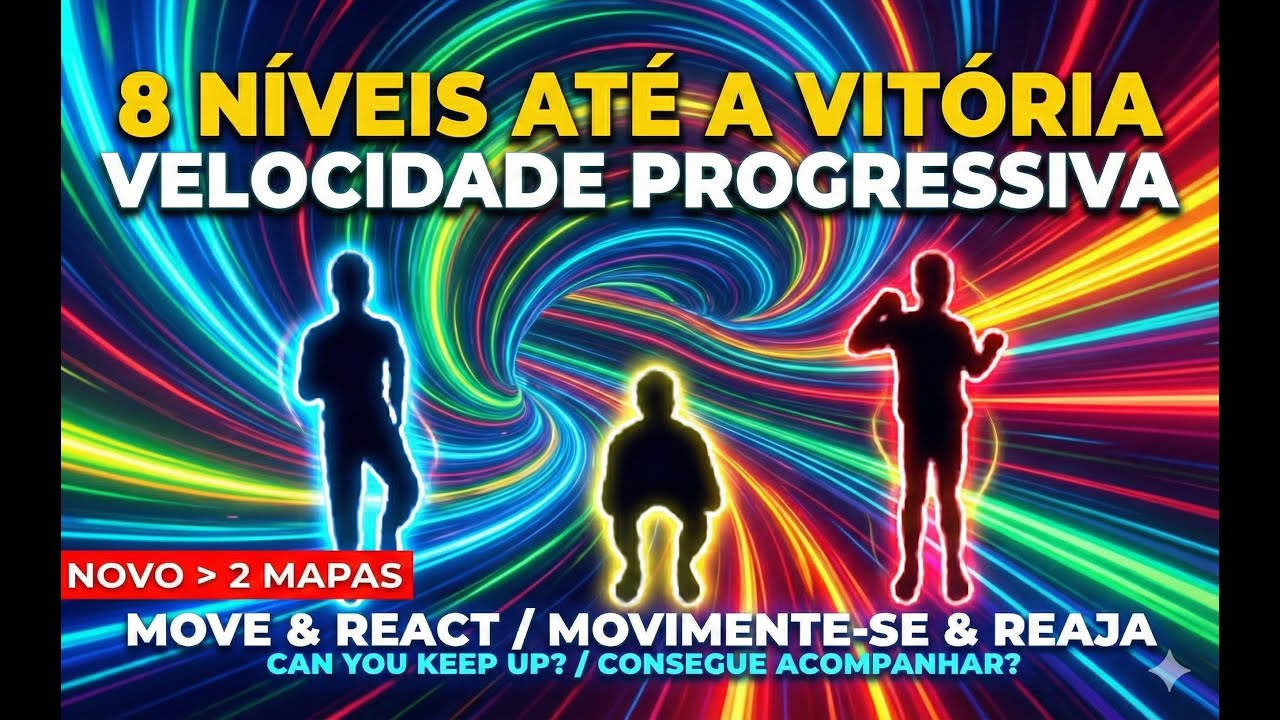 AQUECIMENTO INTERATIVO IMERSIVO | JOGO INTERATIVO DE MOVIMENTO EM 8 NÍVEIS (VELOCIDADE PROGRESSIVA)
