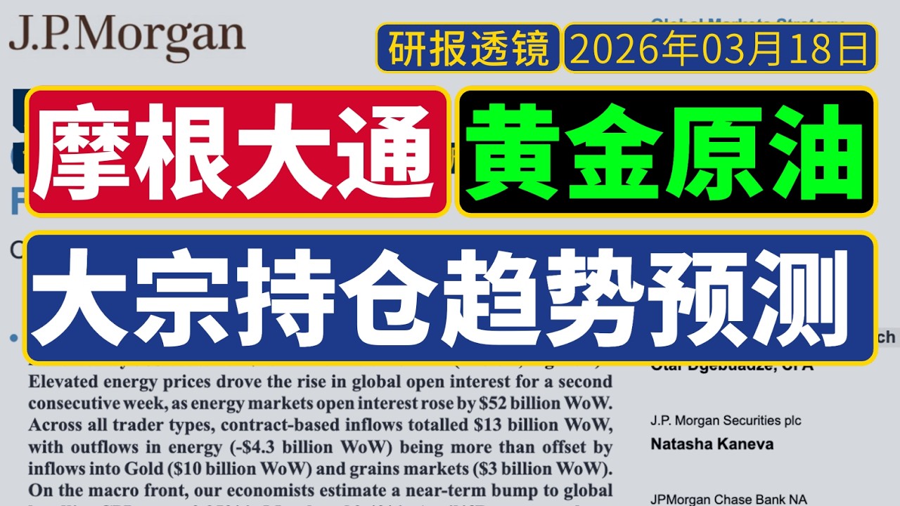 研报透镜 - 摩根大通[3月18日]：全球大宗商品持仓总价值创历史新高，原因是？黄金持仓会怎么变化？