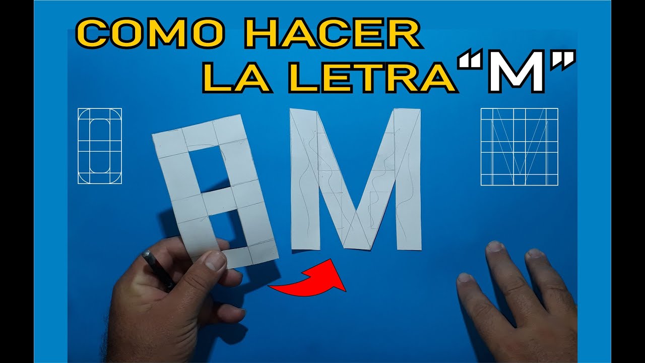 Cómo hacer la letra M usando un 8 o normógrafo | como hacer calados de letras