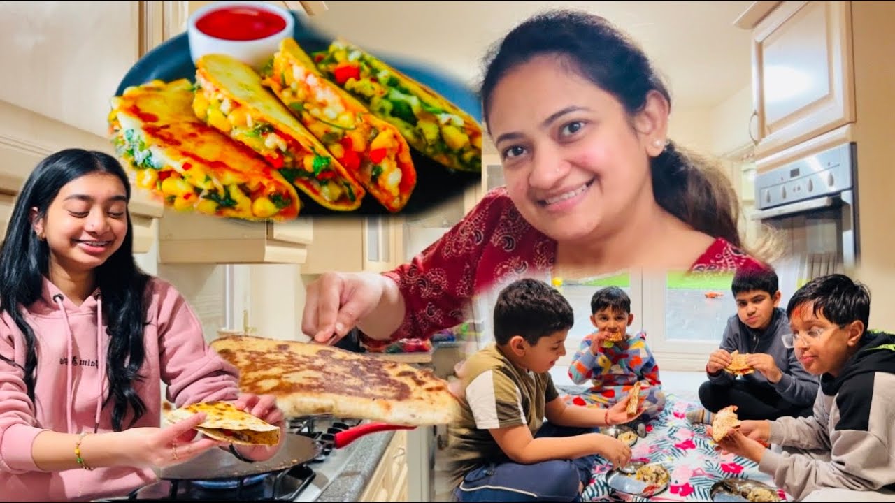 Quesadilla banaya ghar pe aur sab ko khilaya !!