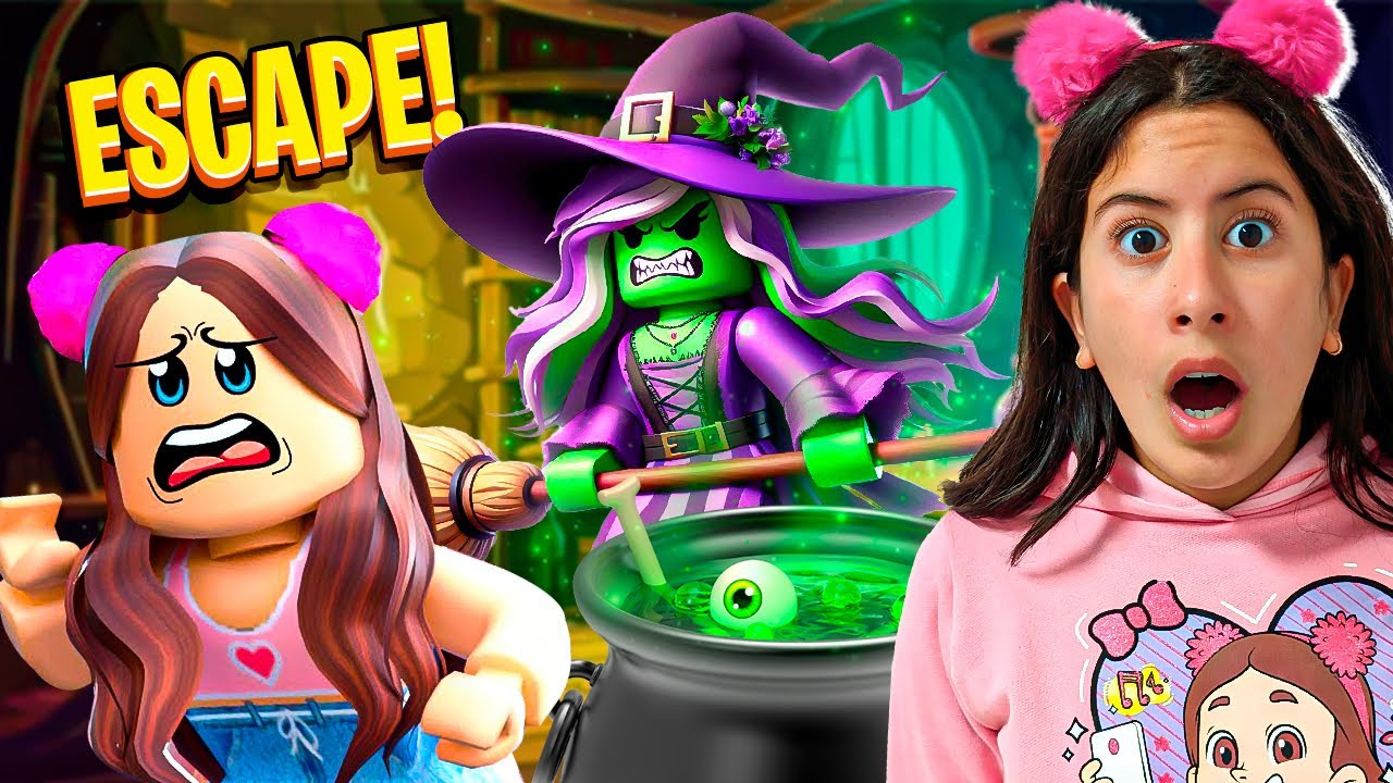 Maria Clara pediu Doces ou Travessuras na casa da Bruxa Malvada! 😱- ESCAPE EVIL WITCH! (SCARY OBBY!)