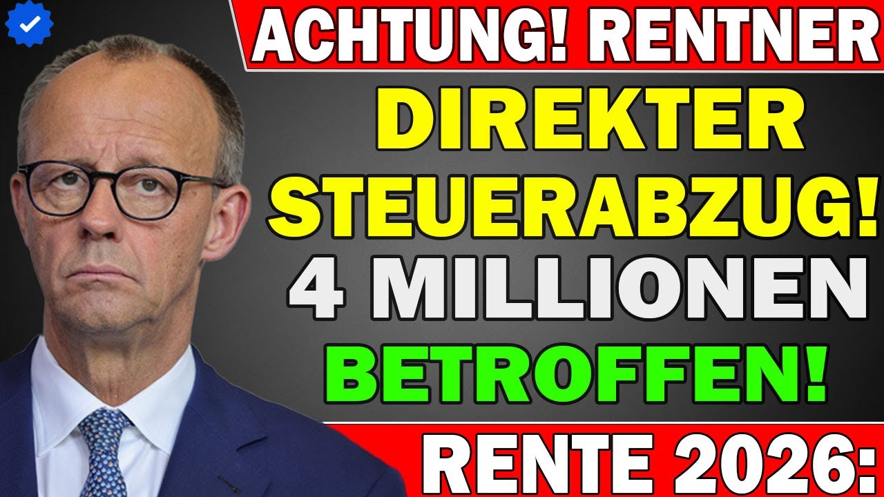 ⚠️ Ab 2026: Direkter Steuerabzug bei der Rente – 4 Mio. Rentner betroffen