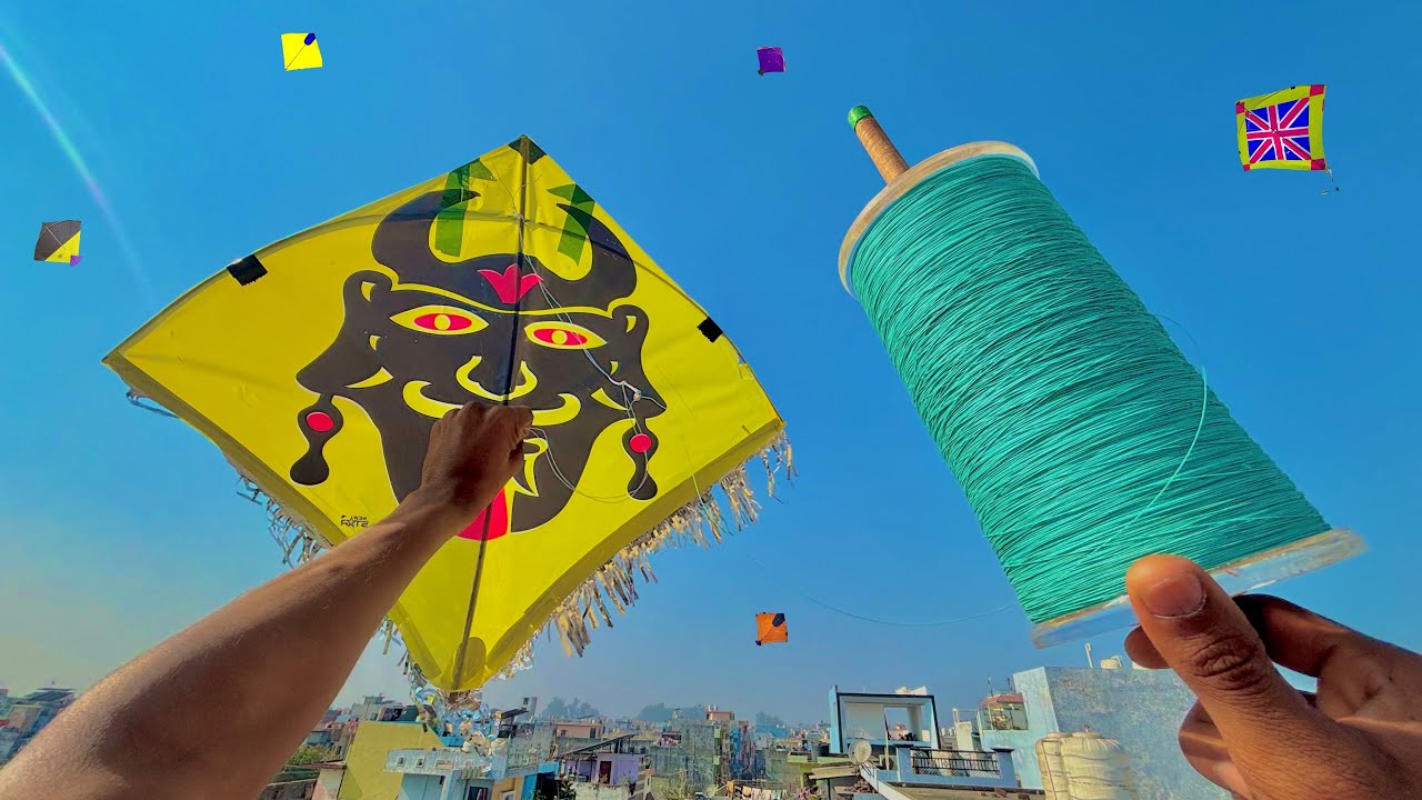 Big Panni kite fighting with Sky Blue Manjha | kite cutting | kites vlogs | kite 
