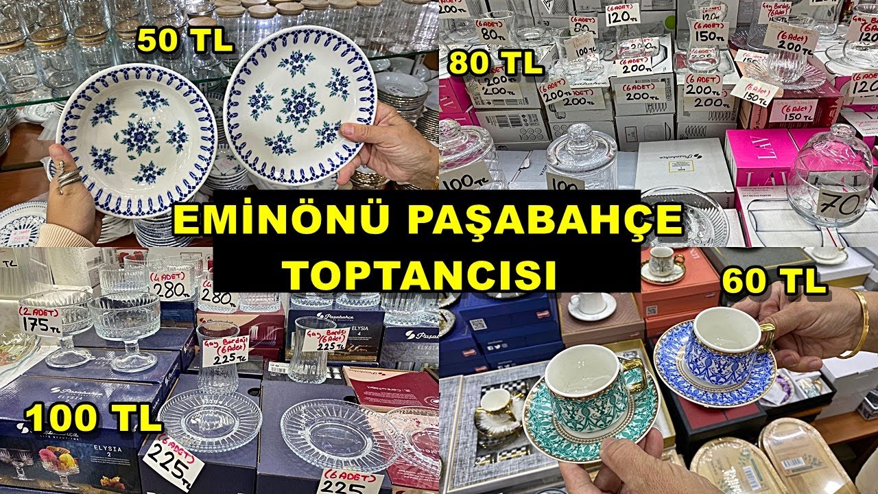 EMİNÖNÜ PAŞABAHÇE TOPTANCISI / DAHA UCUZU YOK /YETİŞEN ALIYOR /5-10 TL TABAK/ UCUZ ÇEYİZ ALIŞVERİŞİ