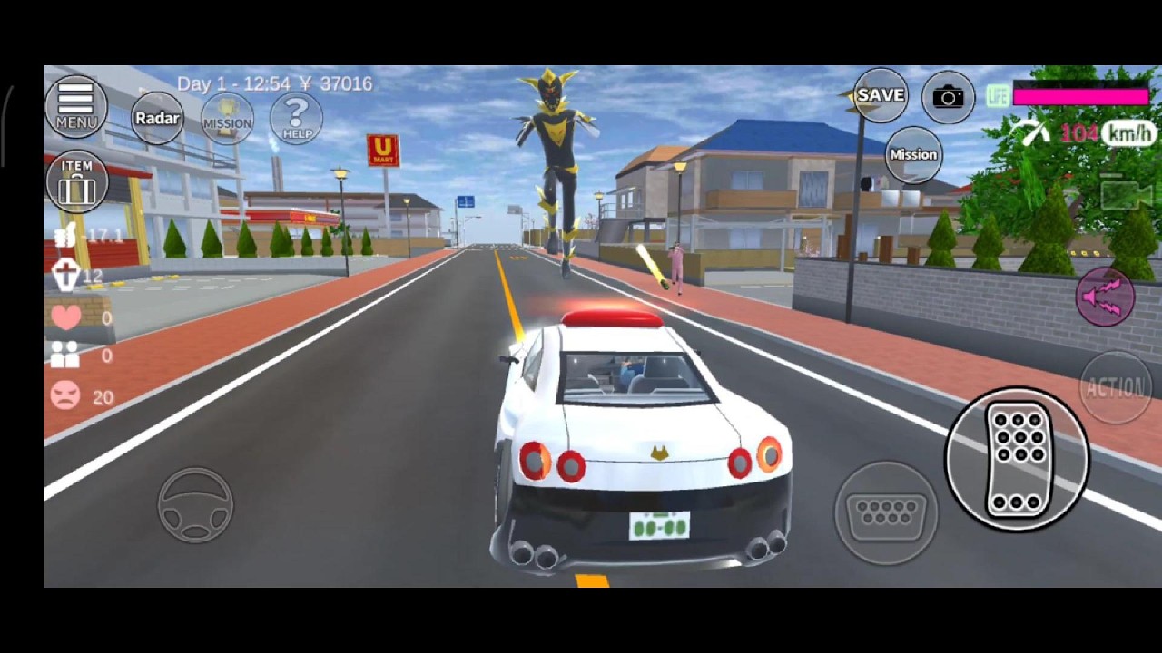 ตำรวจ VS ซากุระ3สี VS ยักษ์ ใครชนะ? 😂🚓 😂🚓 #sakura #shorts #shortvideo #gaming #games