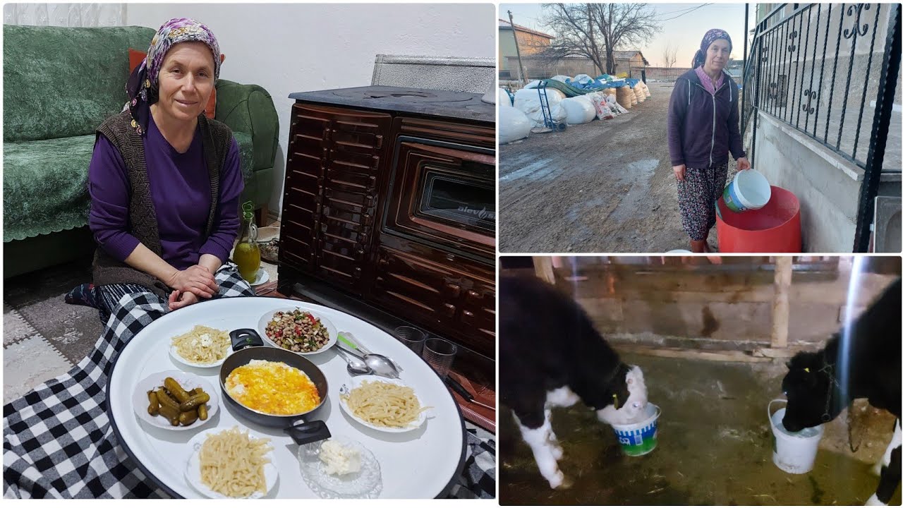 KIŞIN ZOR YÖNÜ❗SULARI BUZ TUTTU🥶 | AKŞAM YEMEĞİ 🍳🧀
