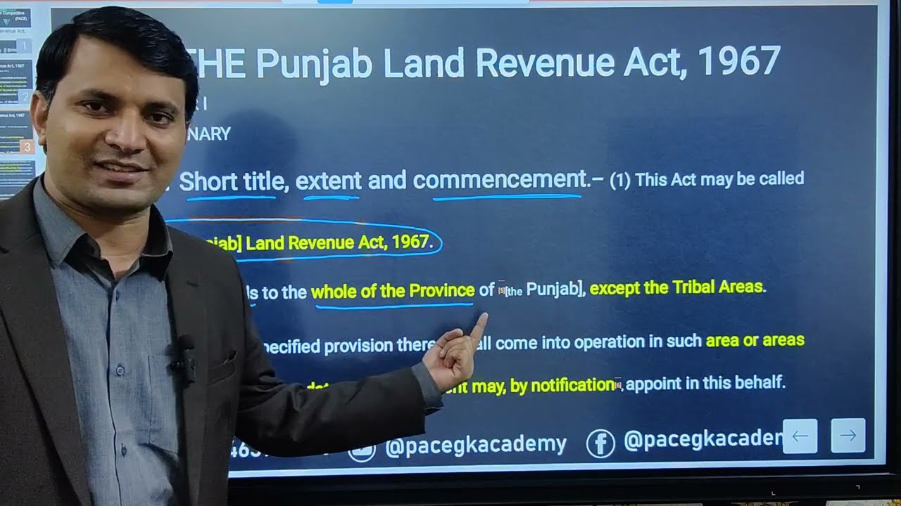 The Punjab Land Revenue Act 1967 lec 1
