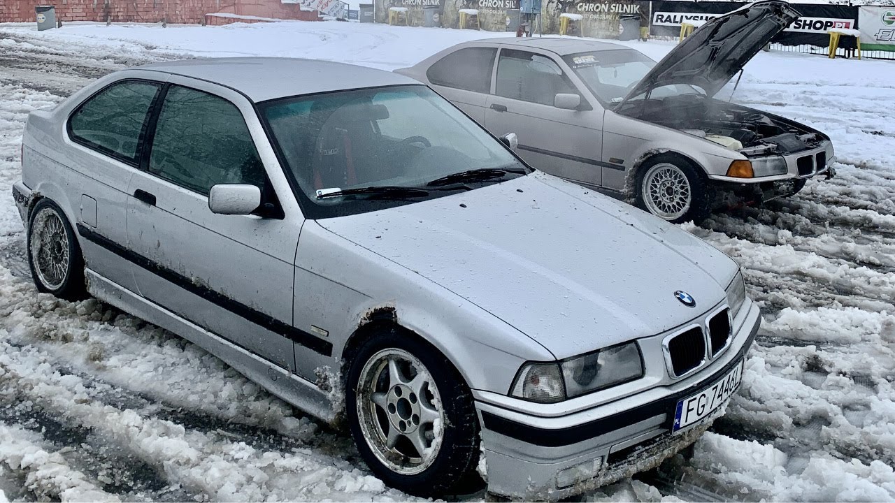 ZIMOWY DRIFT NA LETNICH OPONACH - MOTOPARK KOSZALIN - E36 COMPACT 328ti 316g 325ti