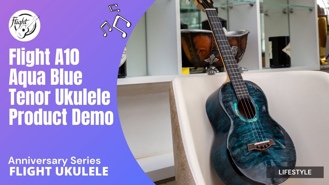 Flight A10 QM Aqua Blue Ukulele Product Demonstration