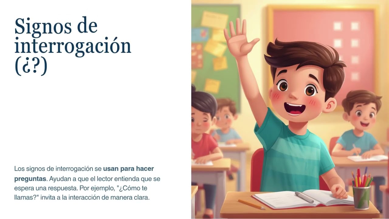 LA  PROFE TE ESNSEÑA LOS SIGNOS DE PUNTUACIÓ.