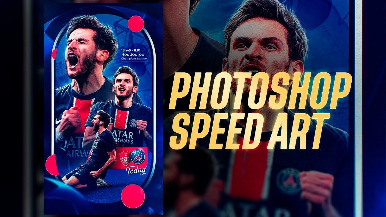 Matchday Design Kvaratskhelia Paris Saint Germain (Photoshop Speed Art)