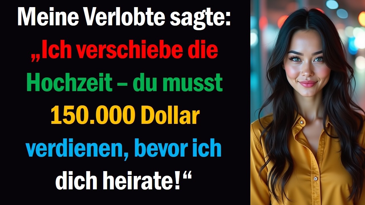 Meine Verlobte sagte: „Ich verschiebe die Hochzeit – du musst 150.000 Dollar verdienen, bevor ich