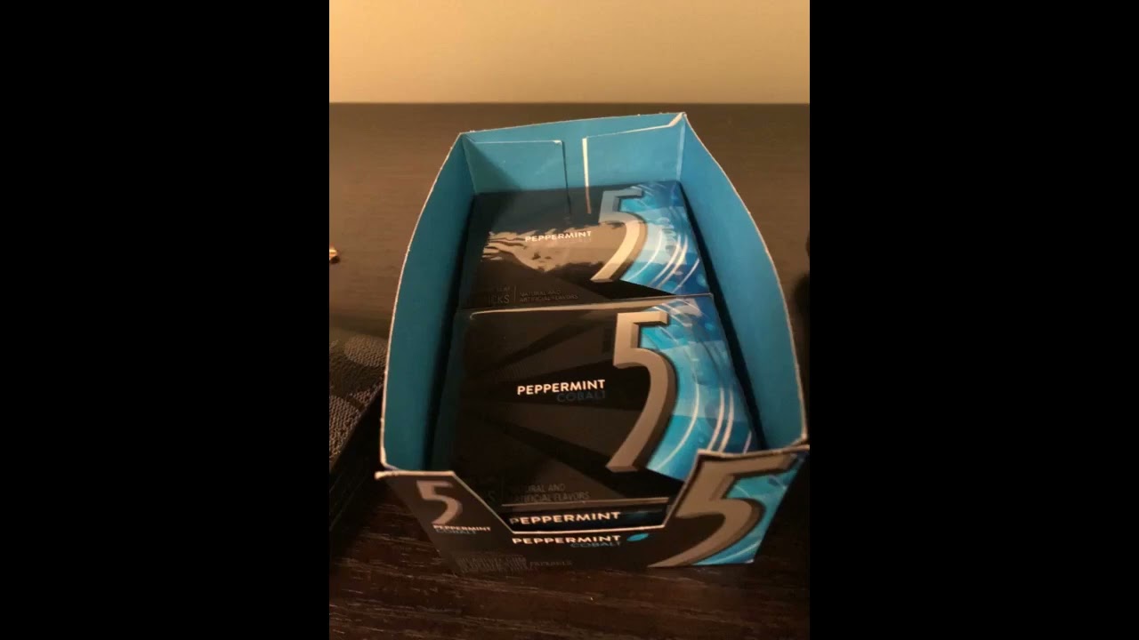 5 Gum Peppermint Cobalt Sugarfree Gum, 15 Piece (10 Pack)