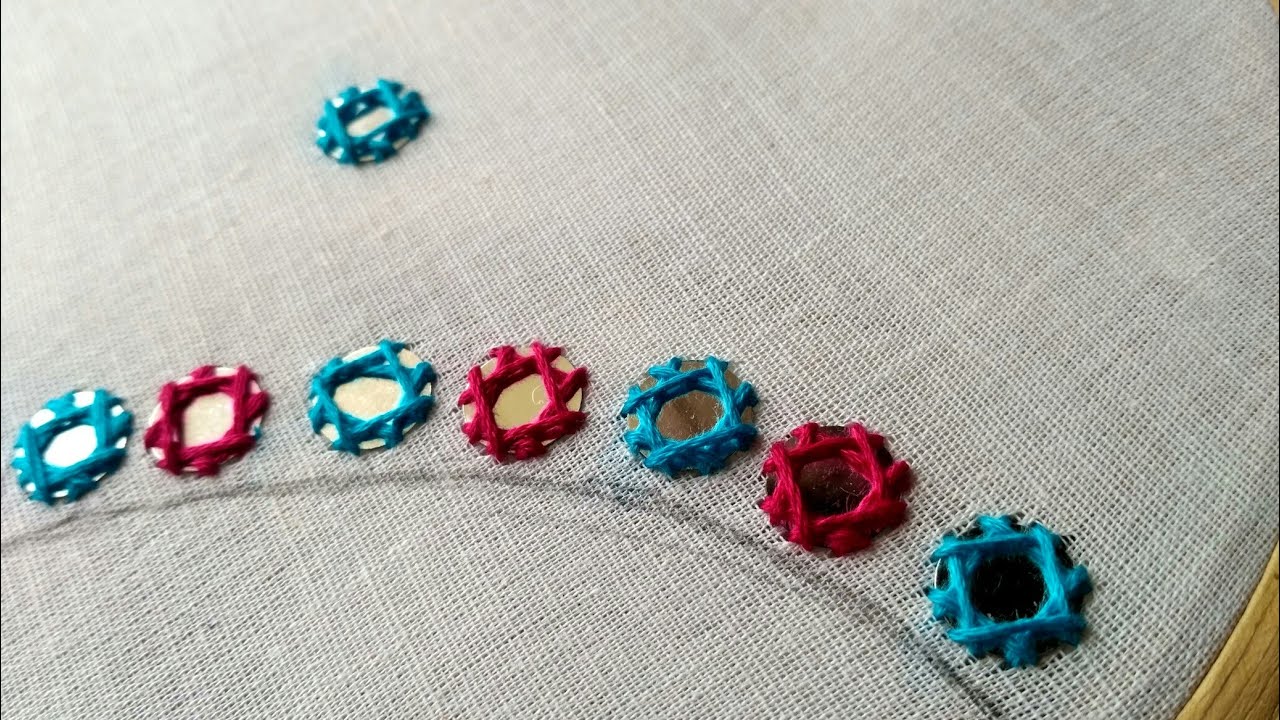 చాలా చాలా ఈజీ గా mirror ని ఎలా కుట్టాలో చూడండి/ how to stitch mirrors easy method.