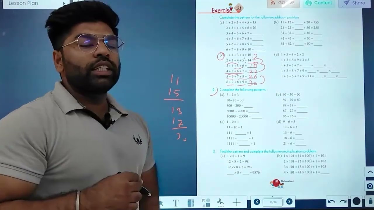 CLASS 4   MATHS  CHAPTER 17   PATTERNS