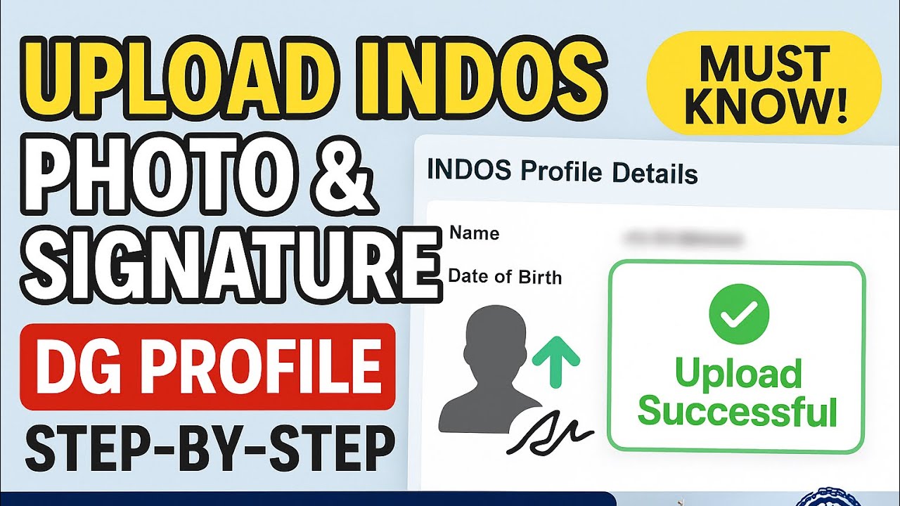 How to upload or change Indos Profile Photo and Signature in DG Profile for free. #DGProfile
