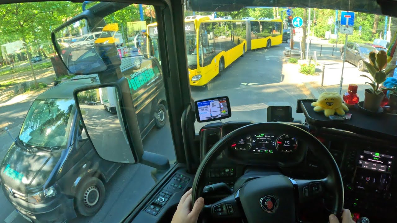 ASMR 🇩🇪 POV Truck Driving Scania R500 | Germany Berlin City Center Chaos | 4k HD |