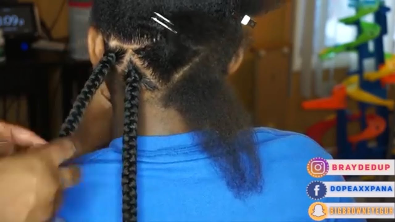 How to Part for Triangle Box Braids| How to Tuck Hair