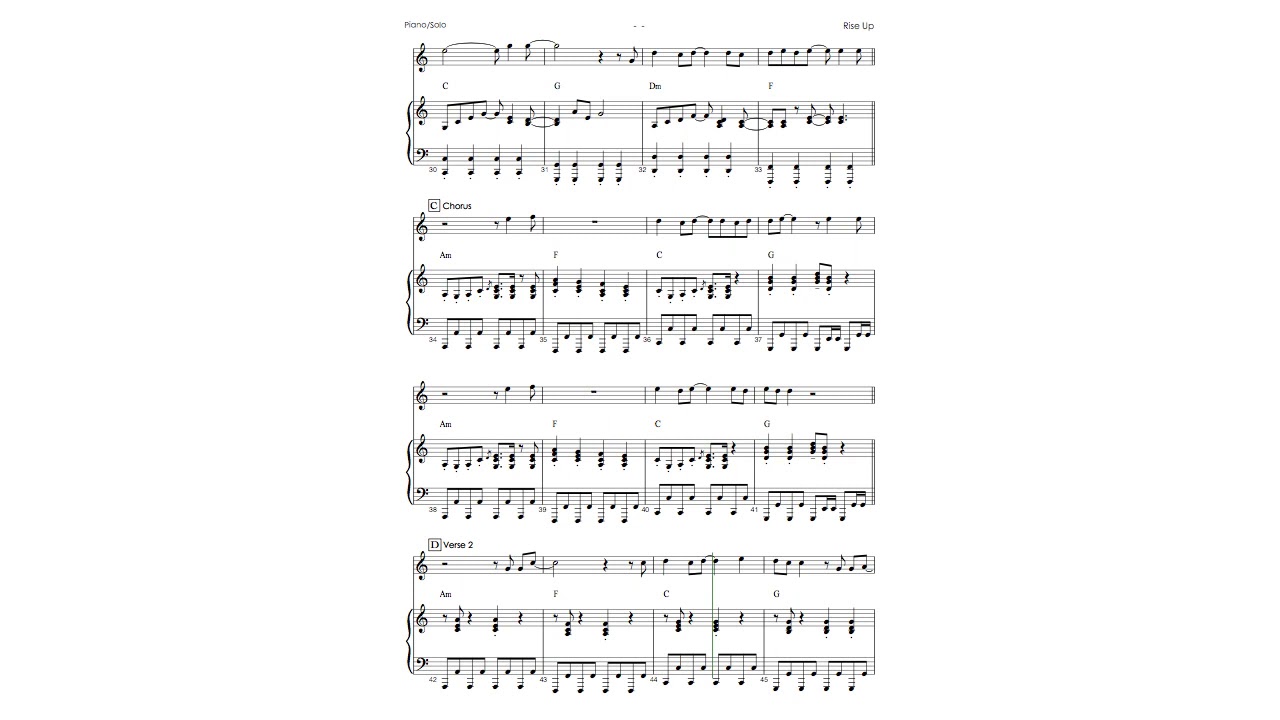 Rise Up - Teen Titans Go (For Piano and Soloist)