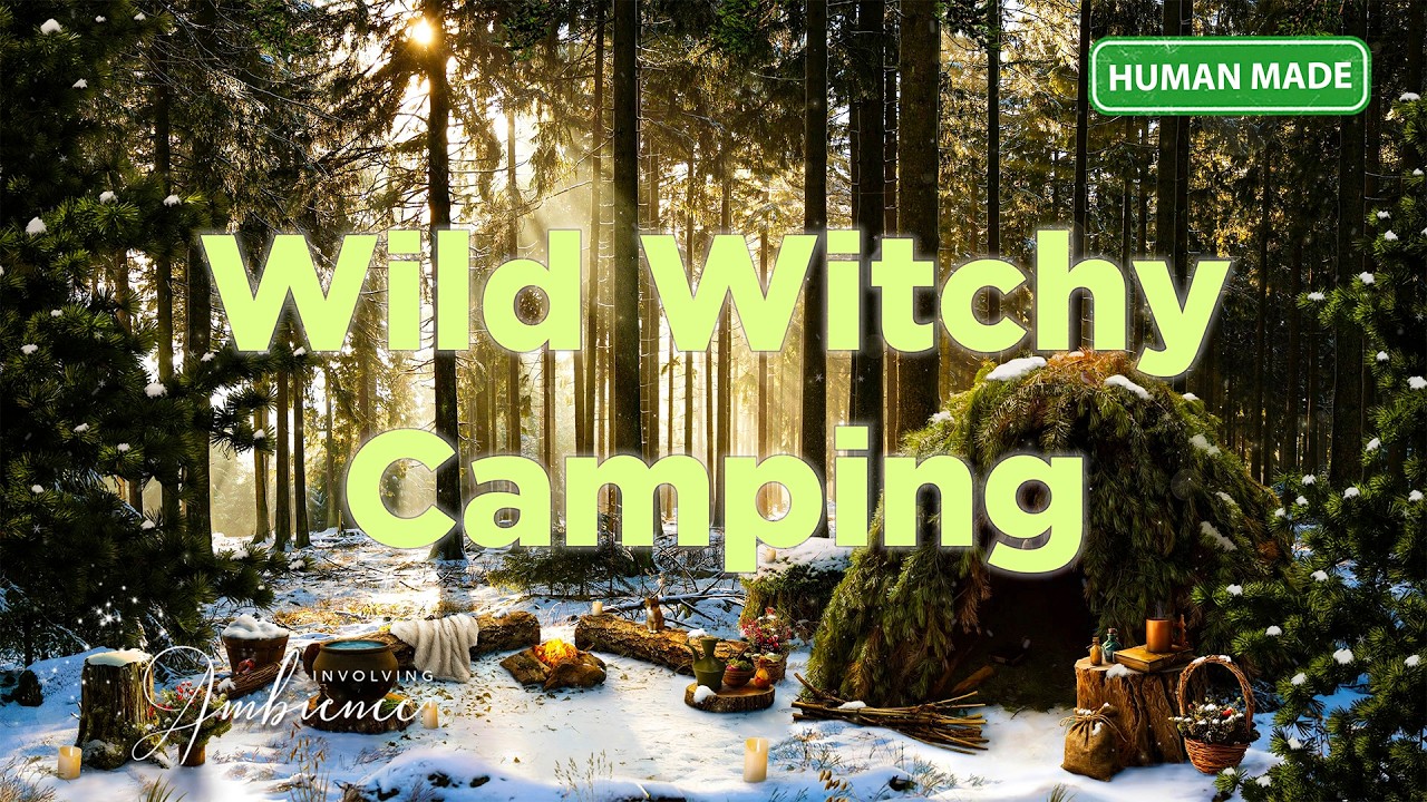 Wild Witchy Camping ASMR Ambience 🕯❄️🌲 Winter Escape in Deep Forest