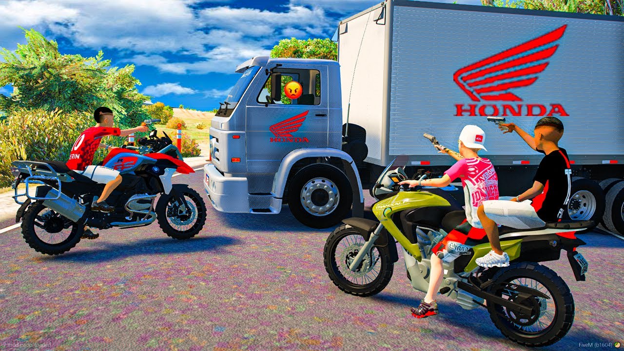 ROUBEI UMA CARGA DE MOTOS DA HONDA COM PAULIN E PEDRIN | GTA 5: VIDA REAL 