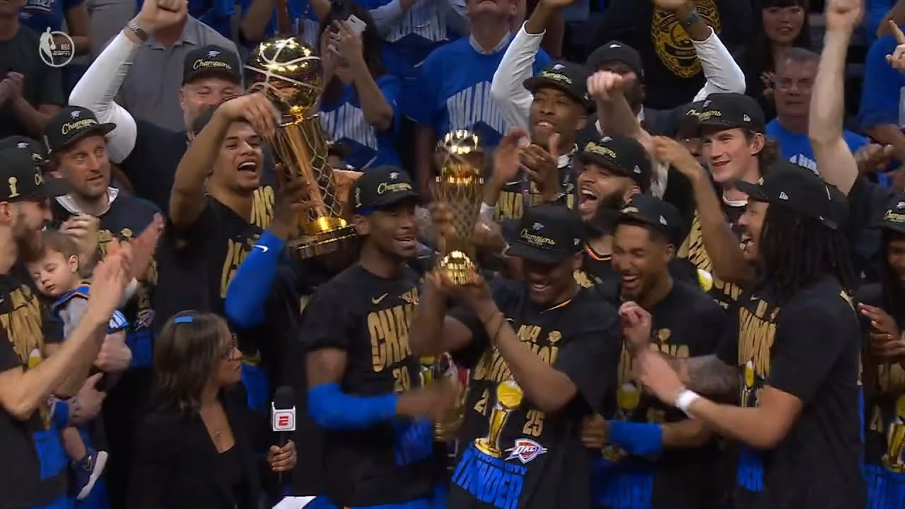 OKC Thunder FULL Championship Trophy Presentation - SGA Finals MVP
