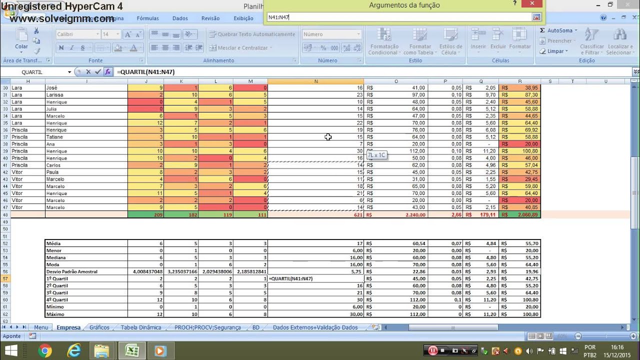 QUARTIL - Excel