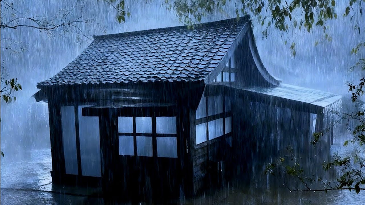 Closing My Eyes to Sleep with Torrential Rain & Thunder Roaring on Weathered Tin Roof in the Night