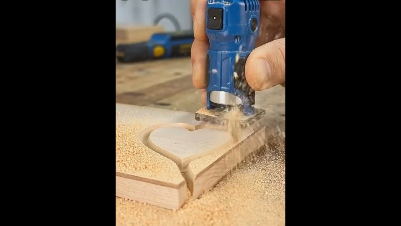 Mini Router Tool in Action | Precision Woodworking & DIY Craft Perfection | Heart Shape