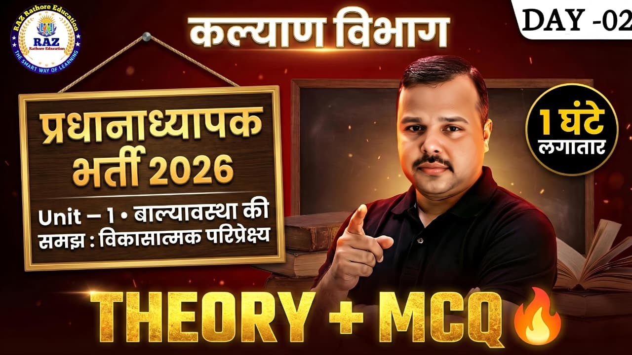 Headmaster Bharti 2026 | Kalyan Vibhag | Child Development Unit-1 | Full Theory + MCQ