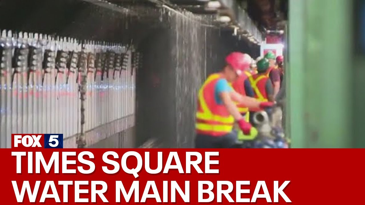 Times Square water main break floods streets, disrupts subway service