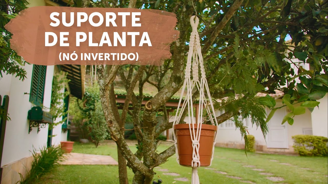 Suporte de Planta de Macramê (Nó invertido) | Tutorial Passo a Passo