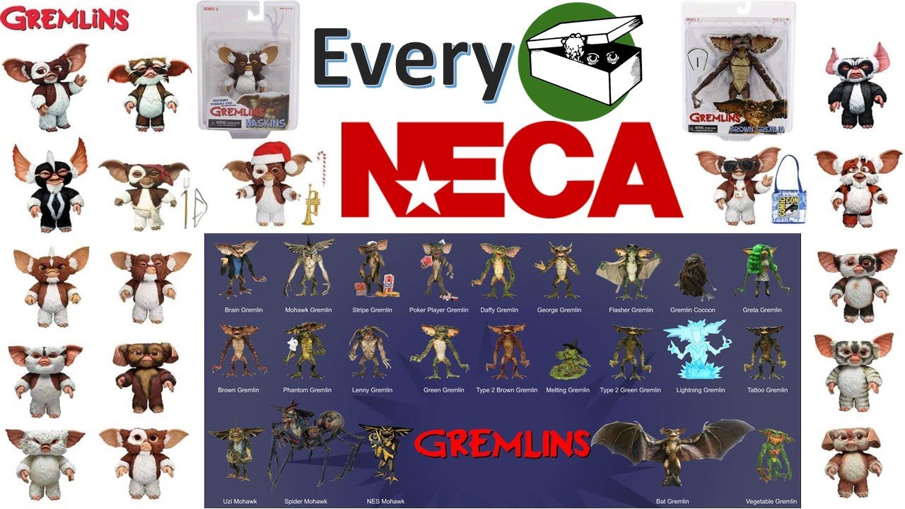 2001 - 2012 NECA Gremlins Comparison List Mogwai (the New Batch)