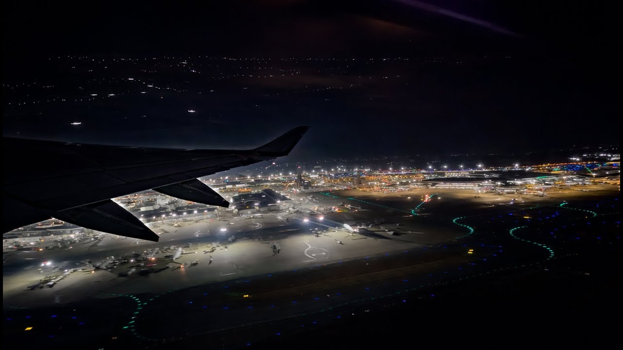 A350 Qatar Airways Night Time Take Off From Tokyo Naritia Airport