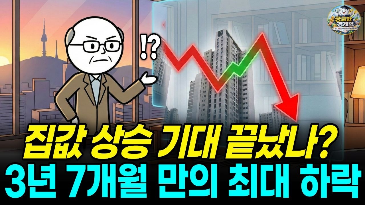 집값 상승 기대 끝났나? 3년 7개월 만에 꺾인 부동산 시장의 경고