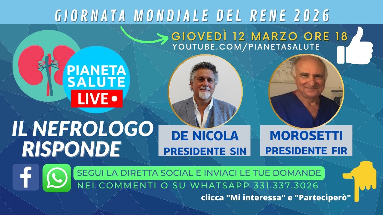 GIORNATA MONDIALE DEL RENE 2026: diretta con gli Esperti