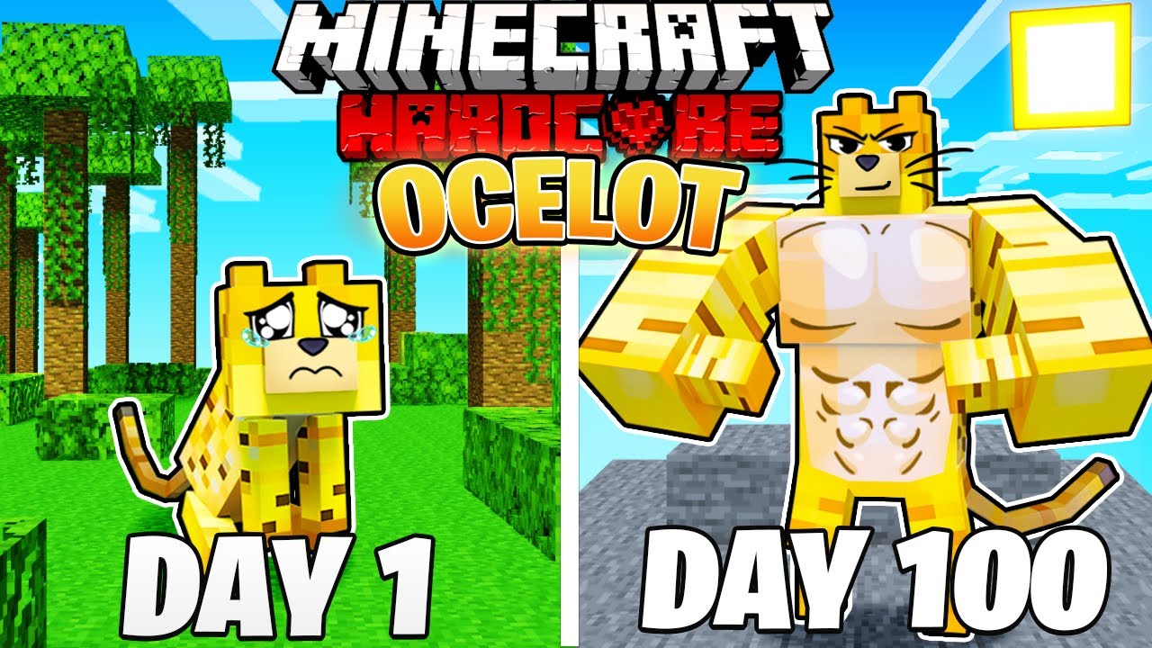 Я выжил 100 ДНЕЙ, играя за ОЦЕЛОТА в ХАРДКОРНОМ Minecraft!