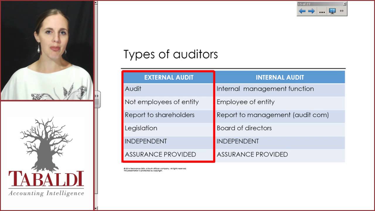 AUE2601 - Topic 1 - Types of Auditors