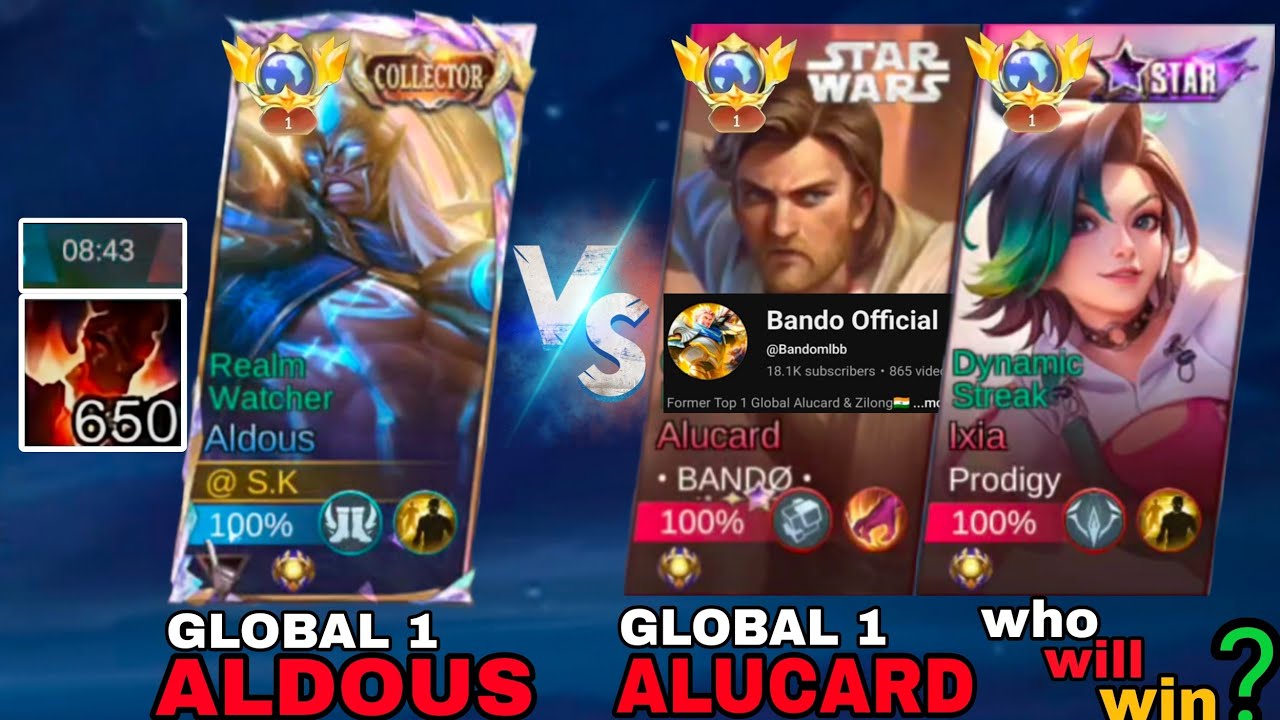 GLOBAL 1 ALDOUS V/S @Bandomlbb GLOBAL 1 ALU AND GLOBAL 48 IXIA!!😱🔥-- Aldous 650 Stack💀-- [MLBB].