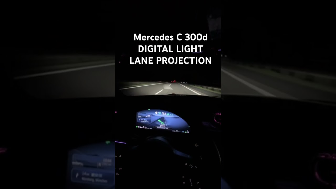 Mercedes C300d Digital Light Lane Projection #mercedes #cclass #digital #light